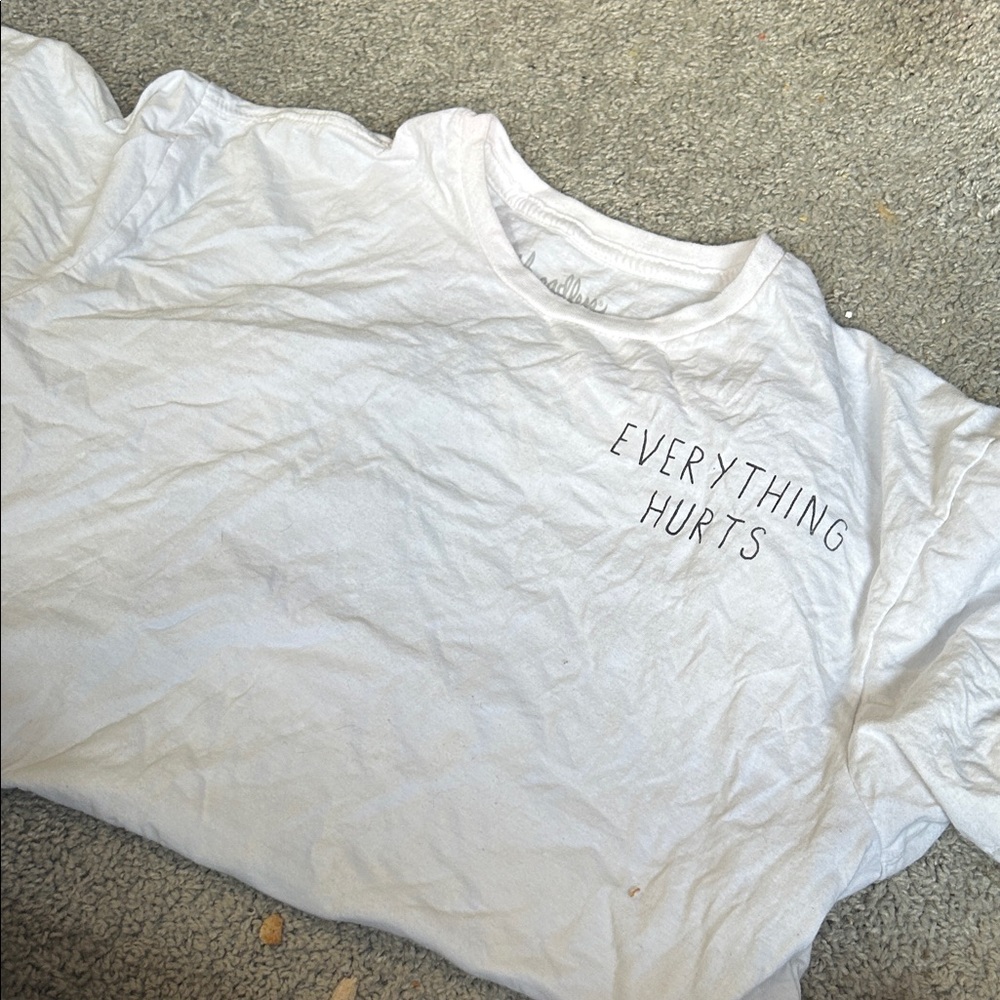 White Graphic T-Shirt with Text